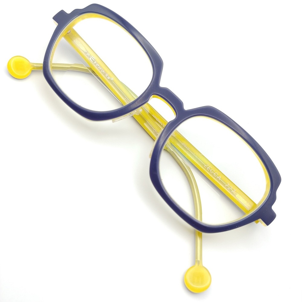 l.a. Eyeworks Eyeglasses Navy Blue Yellow Zecca 727 Italian Made Frames Only